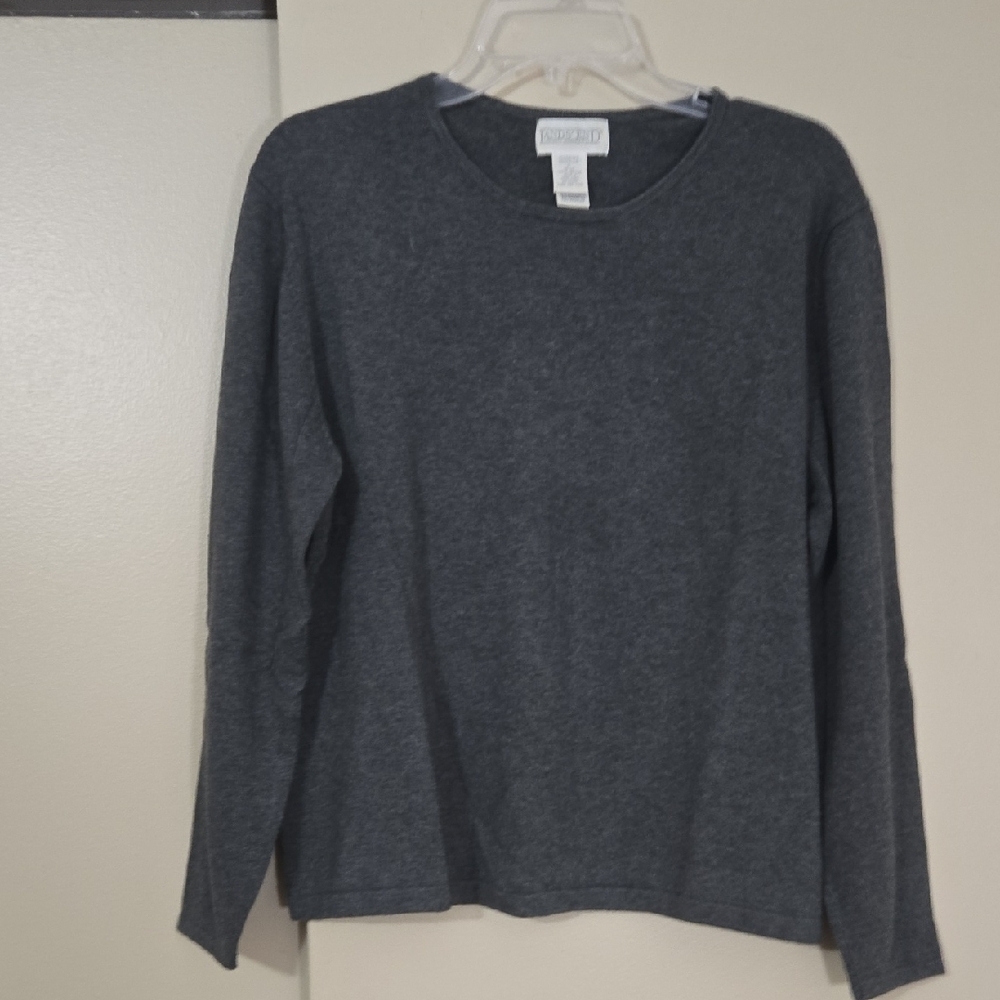 Lands' End Women's Charcoal Gray Long Sleeve Top Size XL